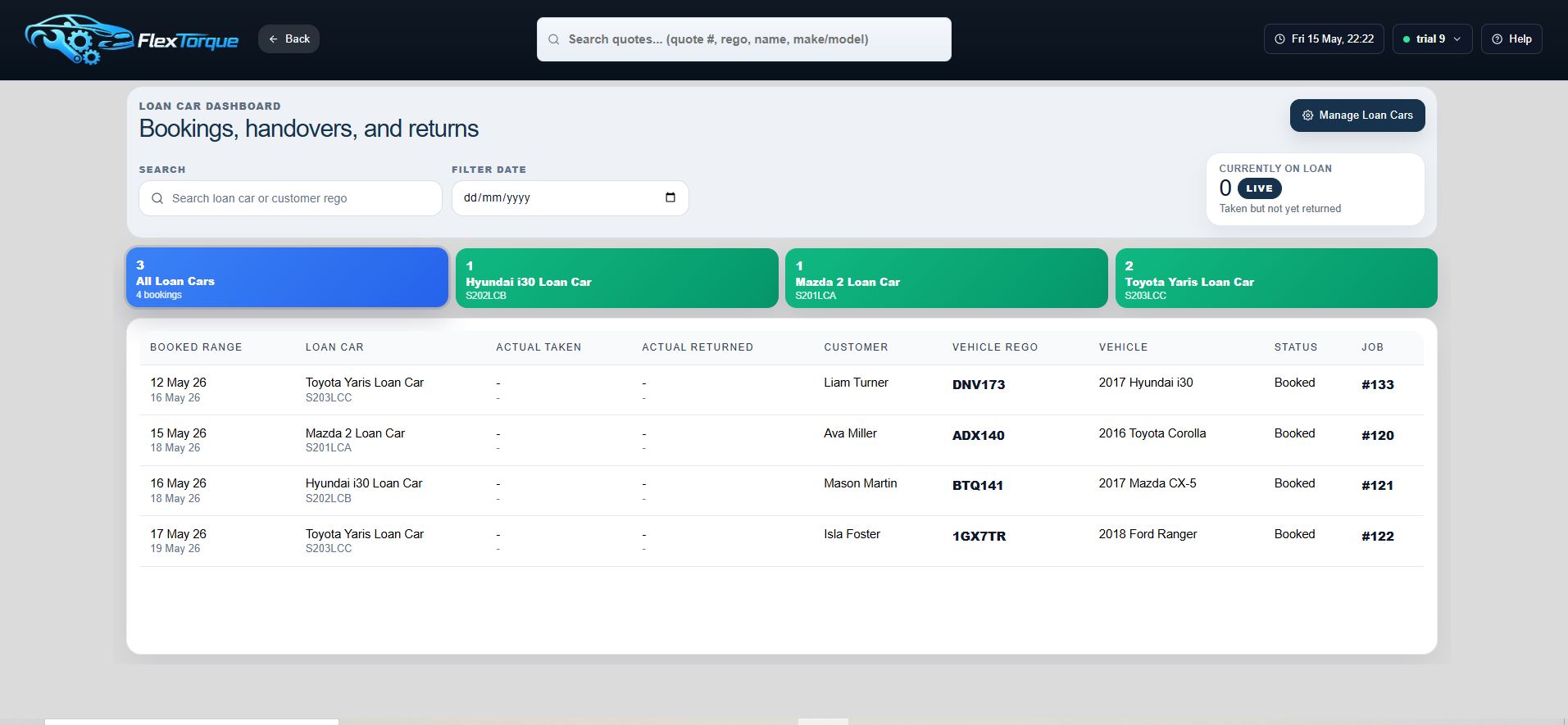 FlexTorque Workshop Management Software