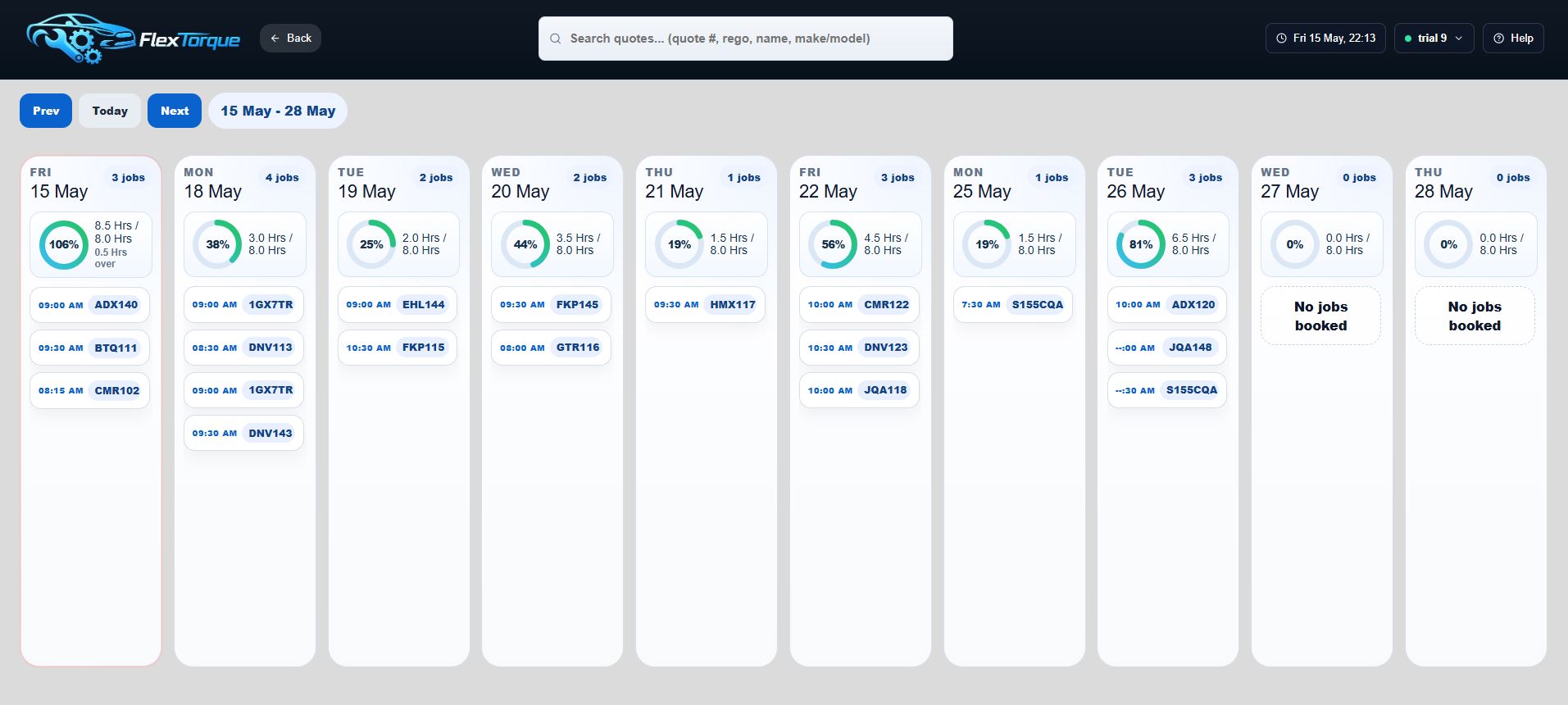 FlexTorque Workshop Management Software